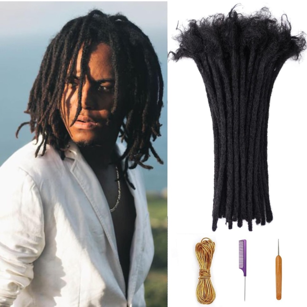 Loc Extensions Human Hair 0.8cm 8 Inch 32 Strands 100% Handmade Dreadlock